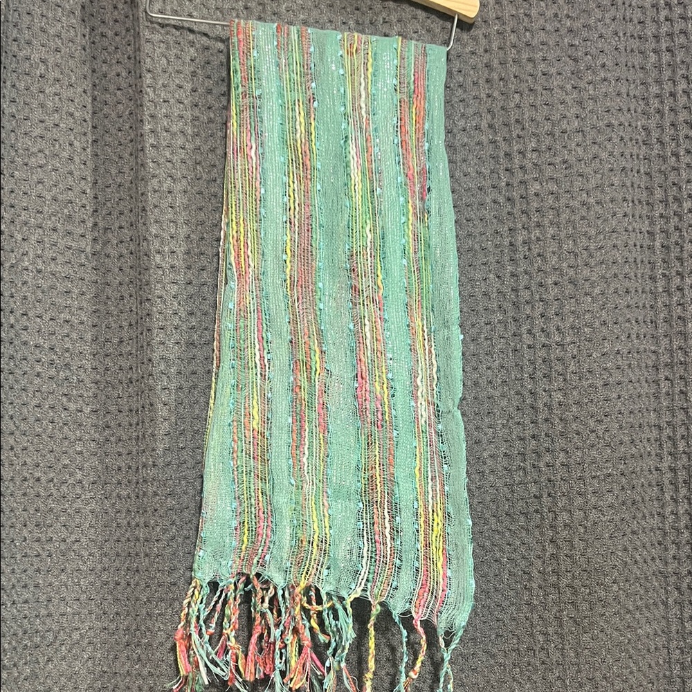Multicolor Striped Women's Scarf, perfect for spring.